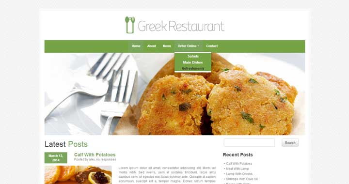 Greek Restaurant WordPress Themes For Food Blogs