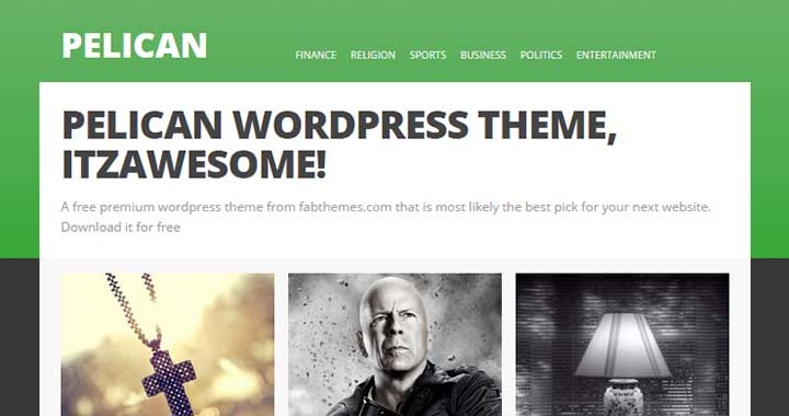 Pelican Pinterest Style WordPress Themes