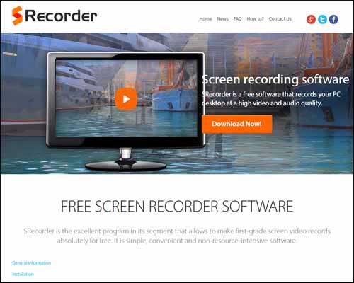 srecorder free screen recording software windows