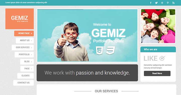 Gemiz WordPress Portfolio Theme Free