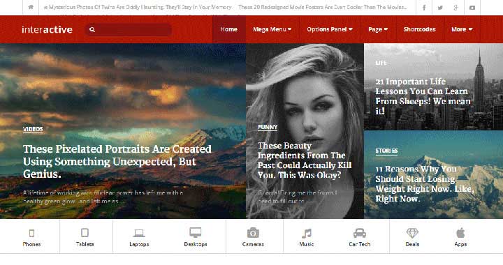 Interactive WordPress Magazine Theme