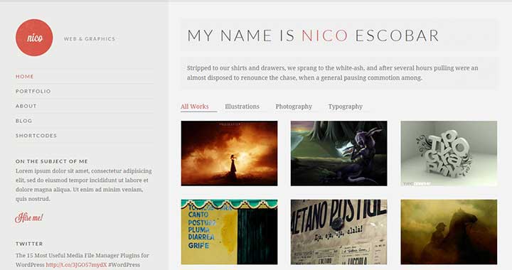 Nico Portfolio WordPress Theme