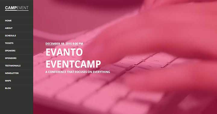 CampEvent Best WordPress Themes For Events