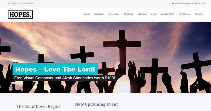 Hopes Church WordPress Themes Free