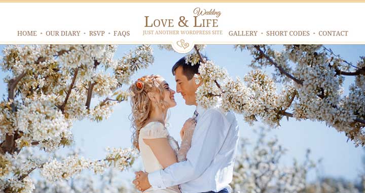 Love & Life Wedding WordPress Theme