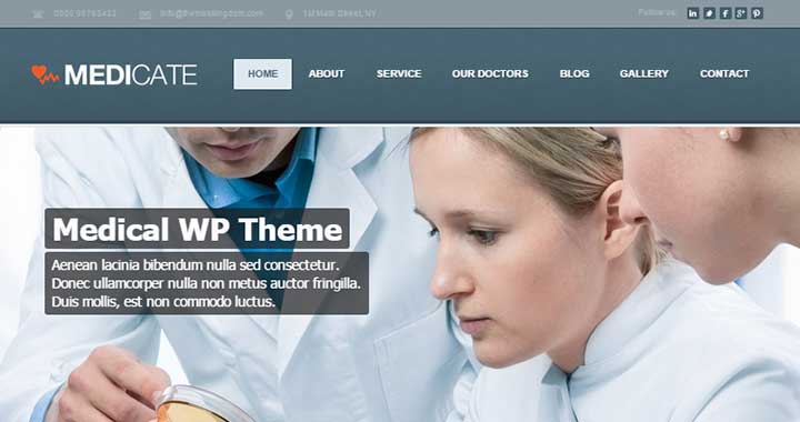 Medicate WordPress Theme for Clinics