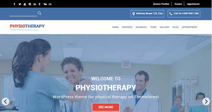 Physiotherapy WordPress Templates for Dentists