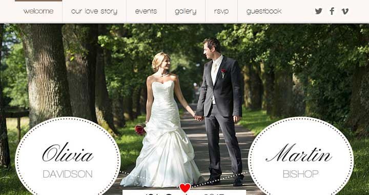 Romantic Wedding WordPress Wedding Website
