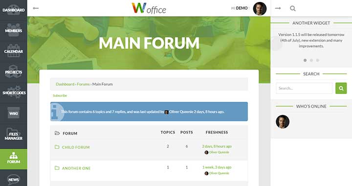 Woffice WordPress Forum Software
