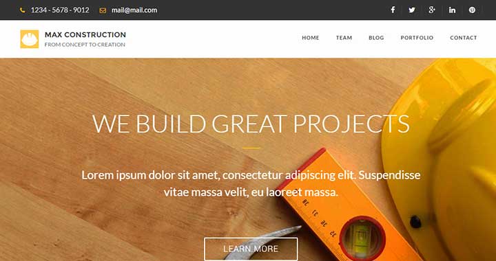 Max Construction best wordpress architecture themes