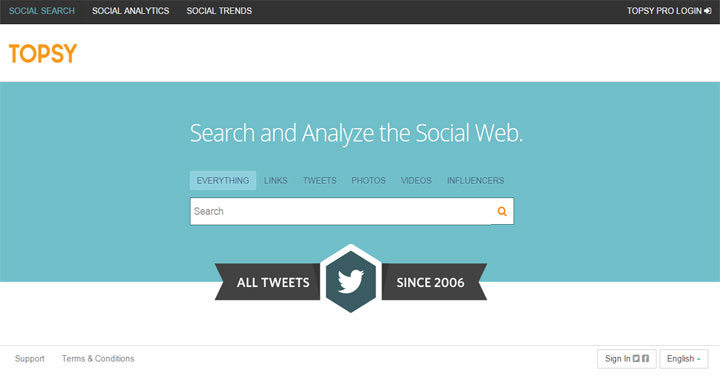Topsy social media management tool