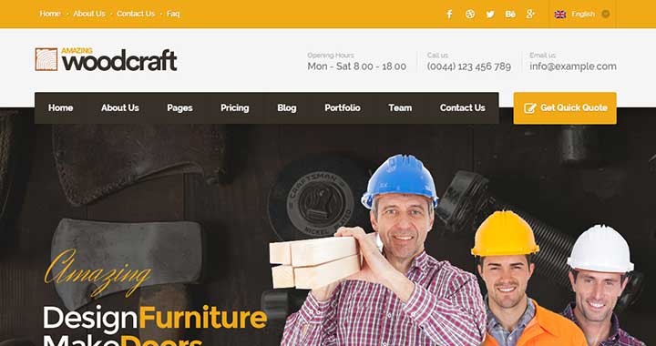 WoodCraft best wordpress themes for architecture