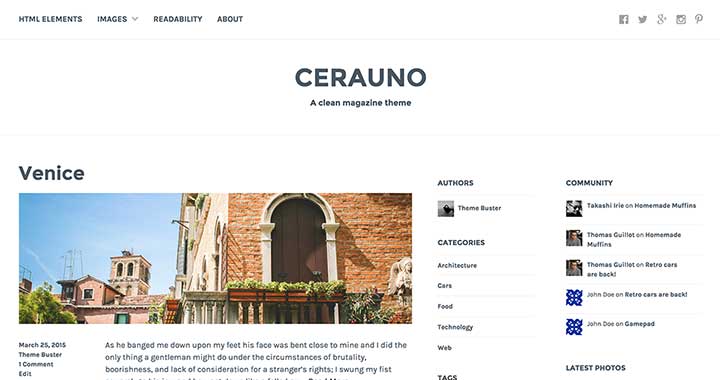 Cerauno 3 column wordpress themes 2015