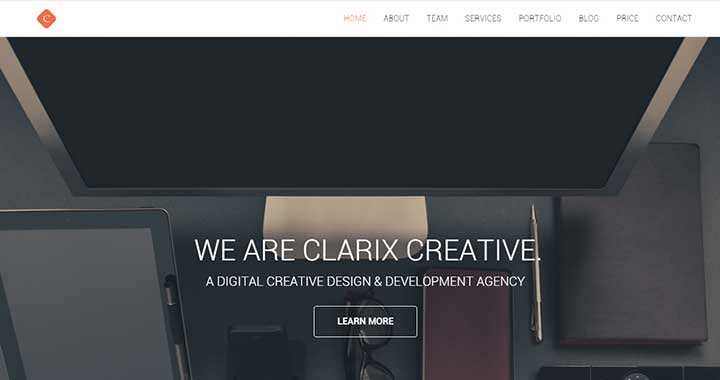 Clarix small business website WordPress theme