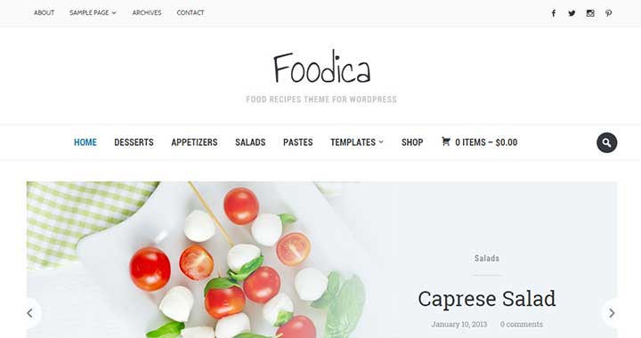 Foodica responsive simple theme