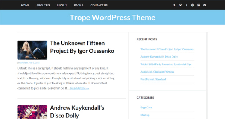 Trope 2 column WordPress Theme